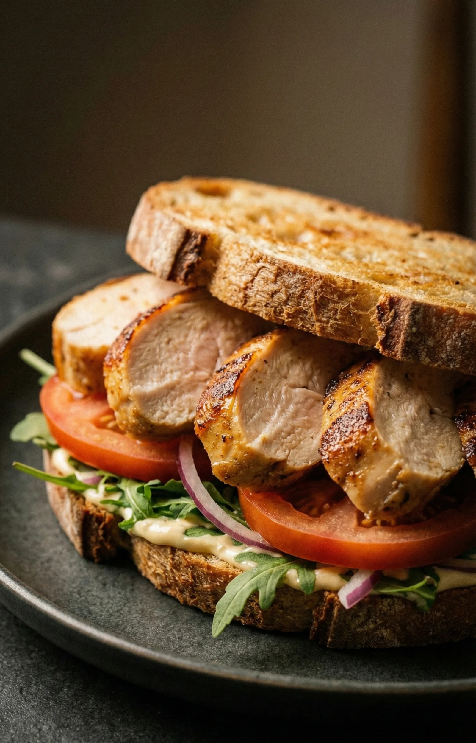 In a sandwich